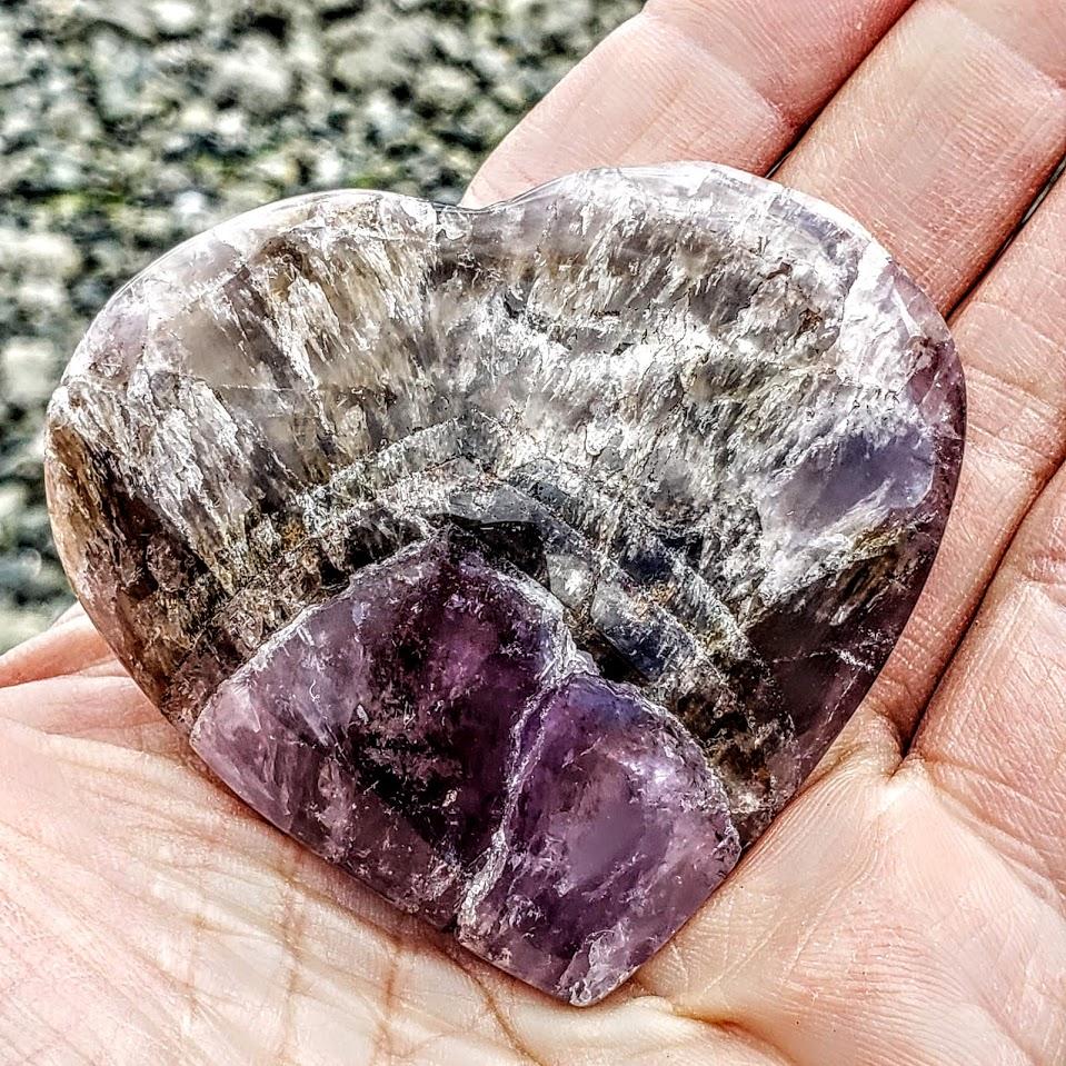 Fabulous Super 7 Love Heart Carving From Brazil #3 - Earth Family Crystals