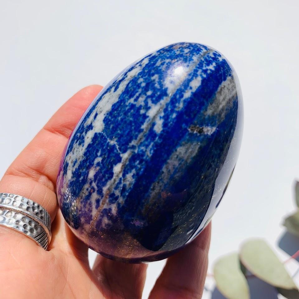 Beautiful XL Lapis Lazuli Egg Carving #1 - Earth Family Crystals