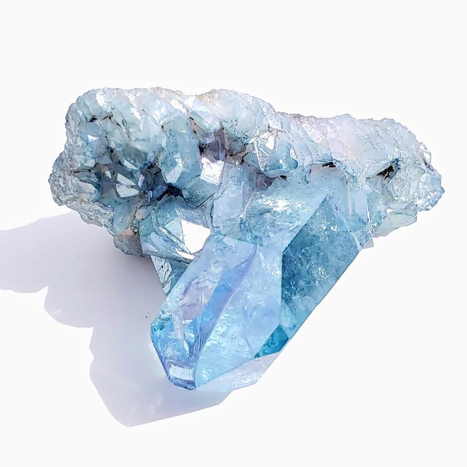 Sparkling  Arkansas Blue Aqua Aura Quartz Cluster #3 - Earth Family Crystals