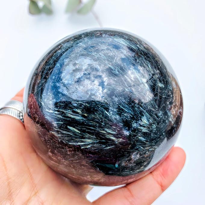 XXL Large Incredible Firework Flashes Astrophyllite Sphere Carving #3 - Earth Family Crystals