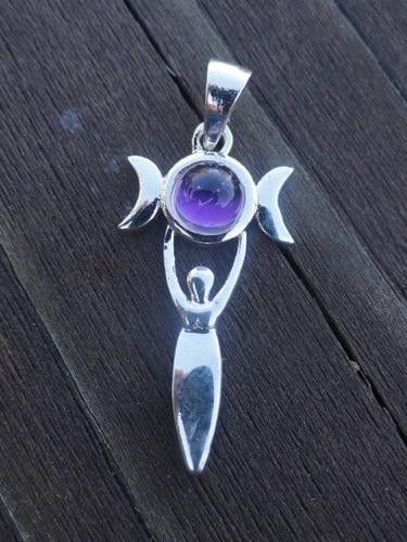 Goddess with Triple Moon Pendant - Earth Family Crystals