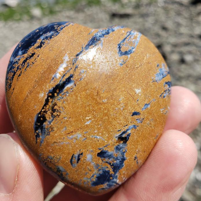 Rare Gorgeous Silky Patterns Medium Pietersite Heart Carving from Namibia #3 - Earth Family Crystals