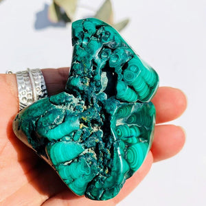 Reserved For Gina D. Lovely Green Patterns Malachite Partially Polished Specimen #2 - Earth Family Crystals