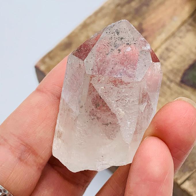 Natural Brazilian Green Chlorite Clear Quartz Point #1 - Earth Family Crystals