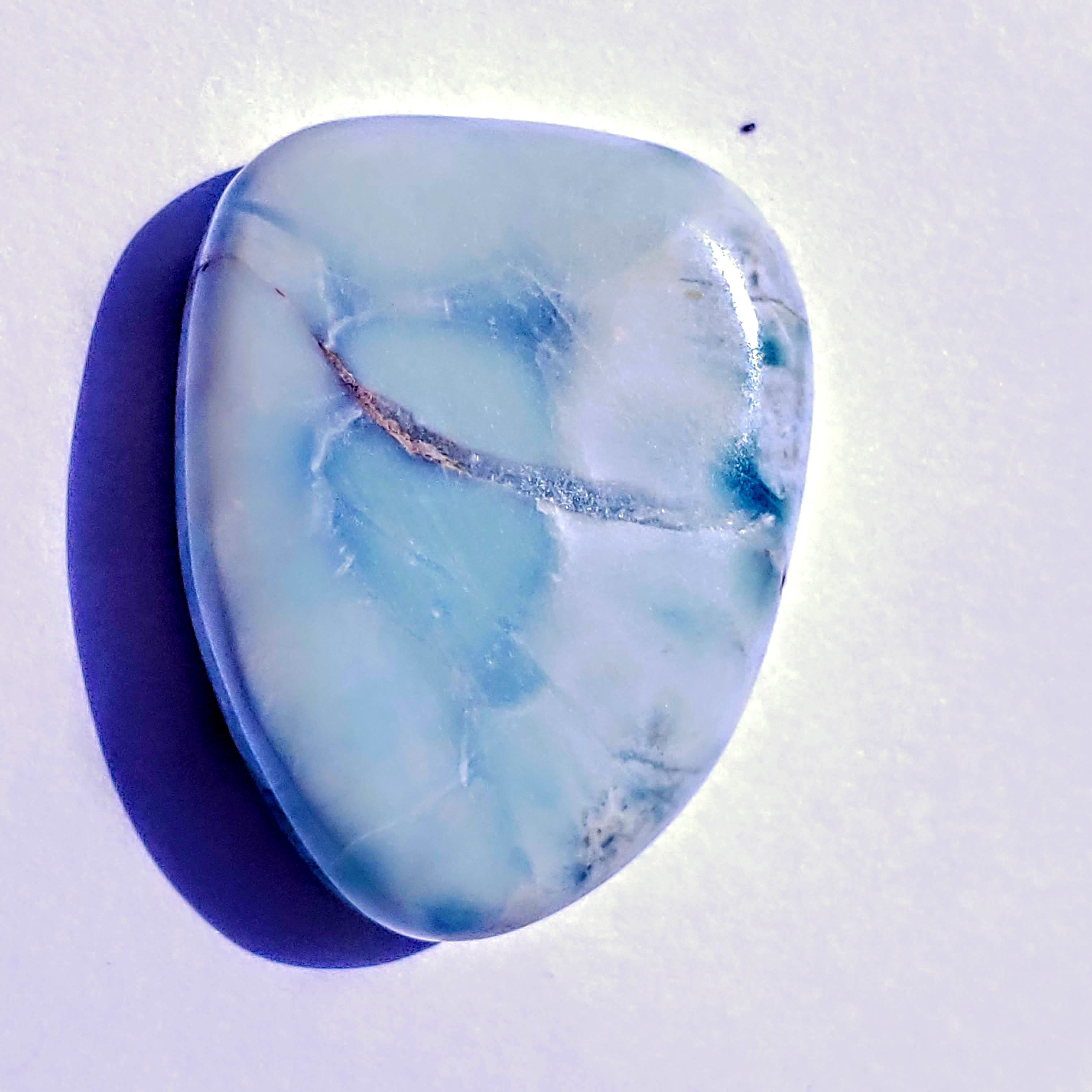 Pretty Polished Blue Larimar Free Form Specimen From The Dominican Republic #9 - Earth Family Crystals