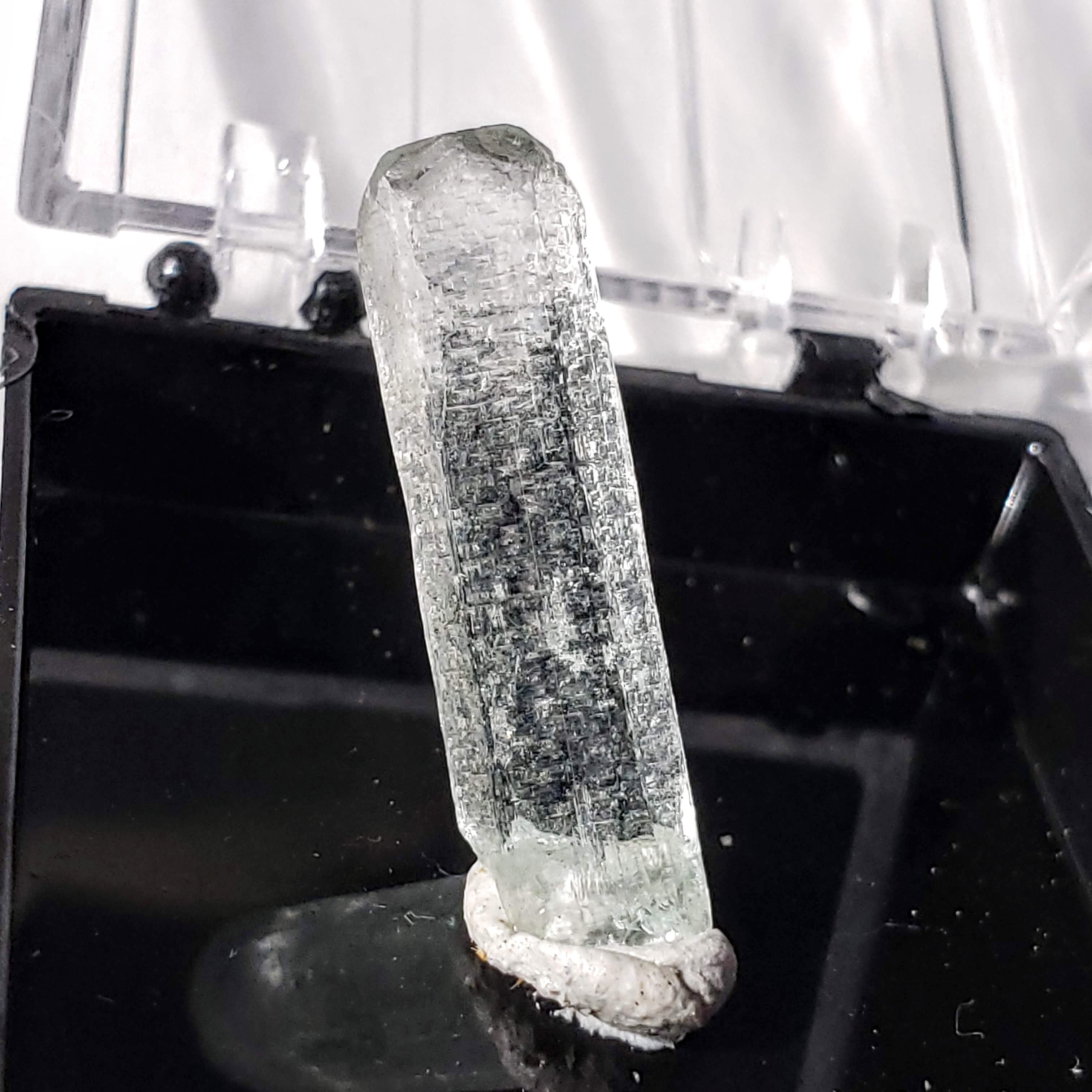 Pale Blue & Unique Earth Etching Aquamarine Point in Collectors Box From Pakistan - Earth Family Crystals