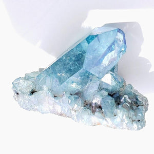 Sparkling  Arkansas Blue Aqua Aura Quartz Cluster #3 - Earth Family Crystals