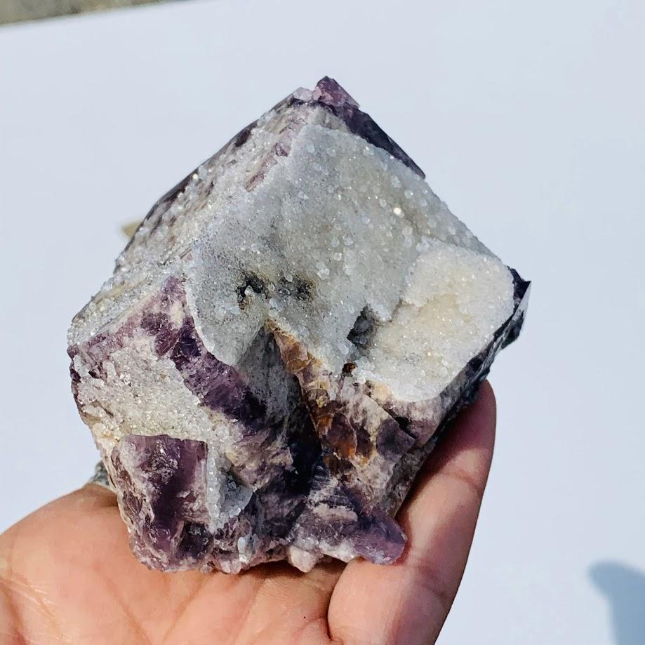 Famous Locality~Rogerley Mine Large Fluorite Cluster With Quartz Druzy Dusting From Frosterley, England #2 - Earth Family Crystals