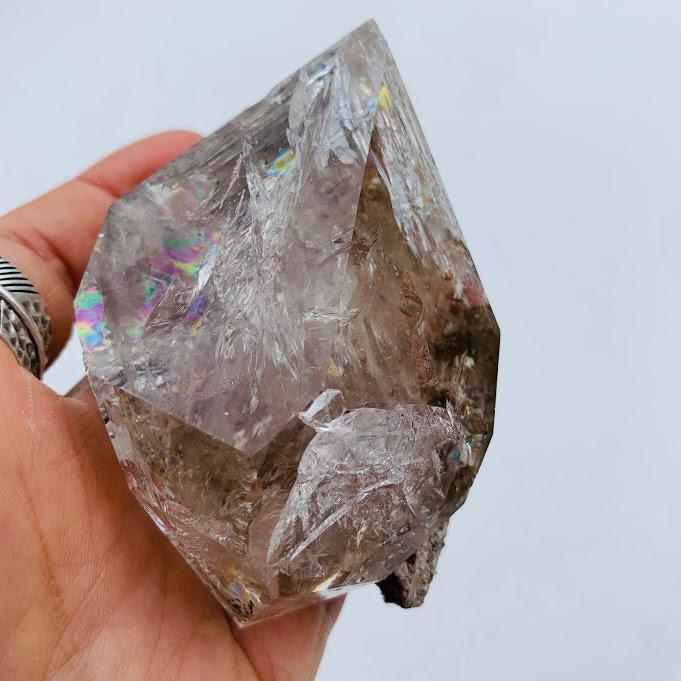 Amazing XL NY Herkimer Diamond Skeletal Formation With Record Keepers & Rainbows - Earth Family Crystals