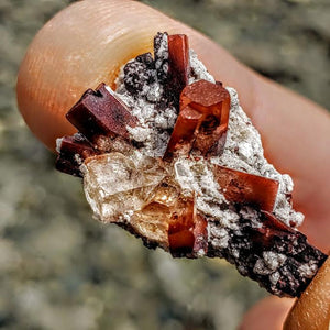 Orange Topaz Points Nestled in Matrix From Mexico #1 - Earth Family Crystals