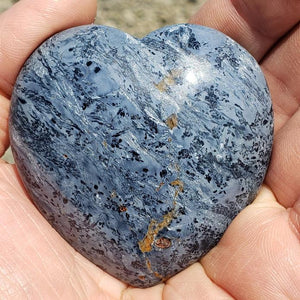 Rare Incredible Silky Patterns Large Pietersite Heart Carving from Namibia #1 - Earth Family Crystals