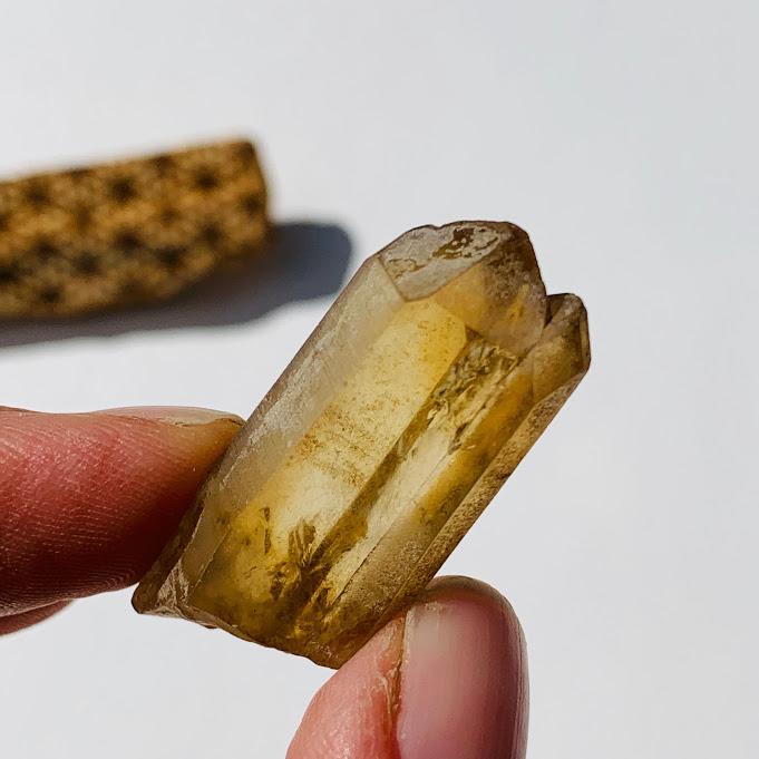 Twin Natural Citrine Point From Zambia - Earth Family Crystals