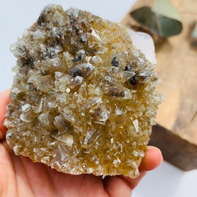 One of a Kind Chunky Danburite With Stellar Beam Calcite Phantom Included Druzy From Mexico - Earth Family Crystals