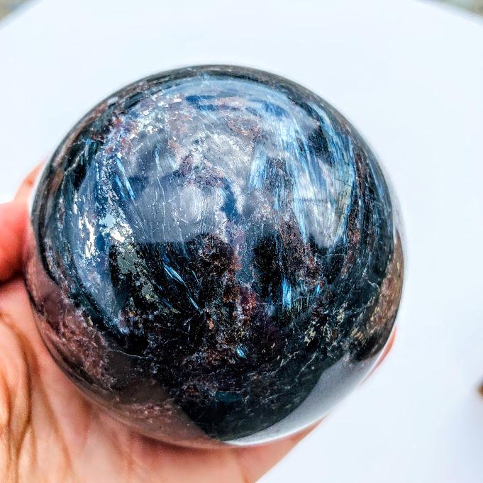 XXL Large Incredible Firework Flashes Astrophyllite Sphere Carving #1 - Earth Family Crystals