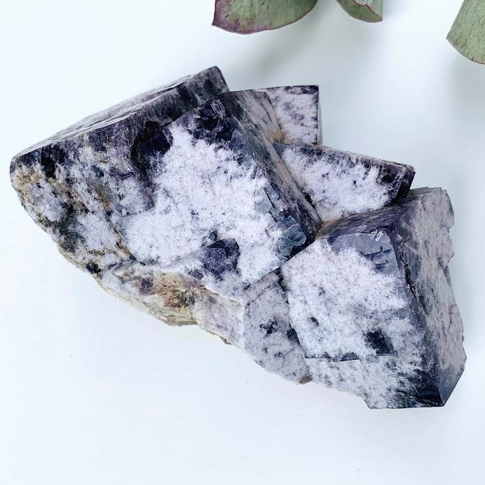 Collectors Large Rogerly Mine Golden & Purple Raw Fluorite Display Specimen From Frosterley, England - Earth Family Crystals