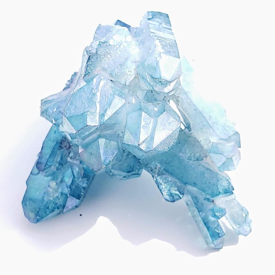 Sparkling  Arkansas Blue Aqua Aura Quartz Cluster #1 - Earth Family Crystals