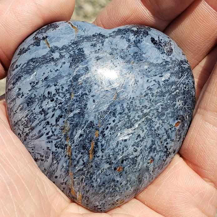 Rare Incredible Silky Patterns Large Pietersite Heart Carving from Namibia #1 - Earth Family Crystals