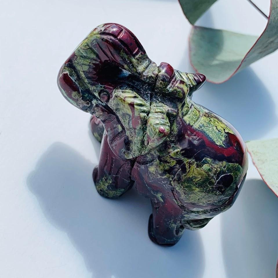 Dragon Blood Jasper Elephant Carving *REDUCED* - Earth Family Crystals