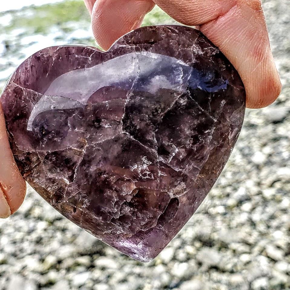 Fabulous Super 7 Love Heart Carving From Brazil #4 - Earth Family Crystals