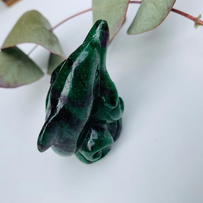 Ruby Zoisite Double Dolphin Standing Display Carving *REDUCED*
