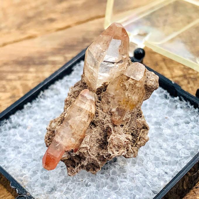 Golden Topaz in Matrix From Mexico in Collectors Box - Earth Family Crystals