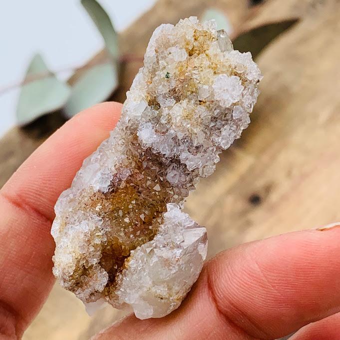 Elestial & Red Hematite Included Spirit Quartz Cluster From South Africa - Earth Family Crystals