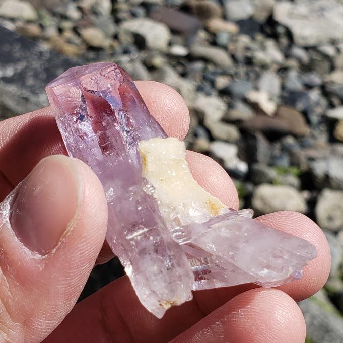 Brilliant Lavender Vera Cruz Amethyst Double Terminated Intertwined Cluster - Earth Family Crystals