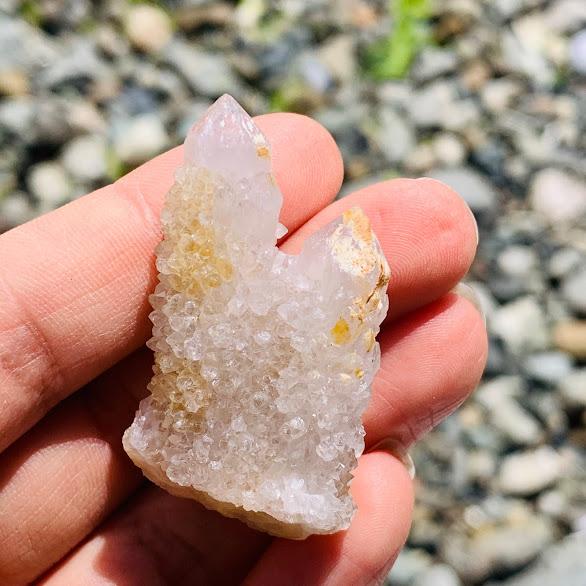 Twin Spirit Quartz Point With Citrine Inclusions From South Africa - Earth Family Crystals