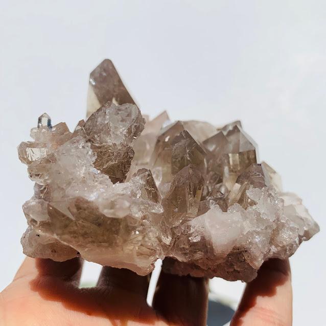 Incredible Rutilated Smoky Quartz Large Druzy Cluster From Brazil