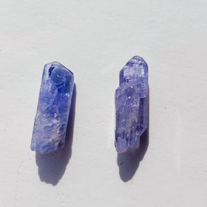 Set of 2 Natural Gemmy Violet Tanzanite Dainty Points in Collectors Box from Tanzania #6