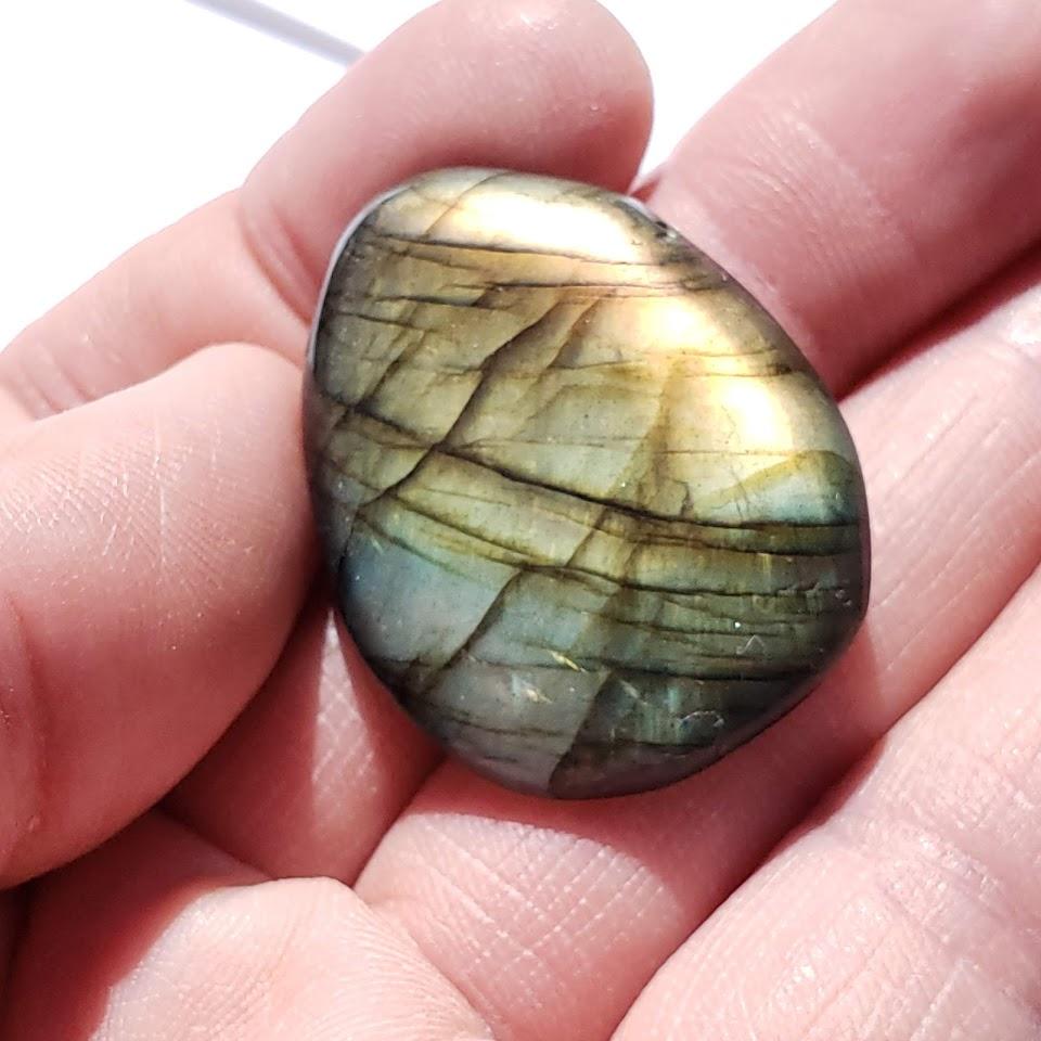 Pretty Labradorite Small Palm Stone #2 - Earth Family Crystals