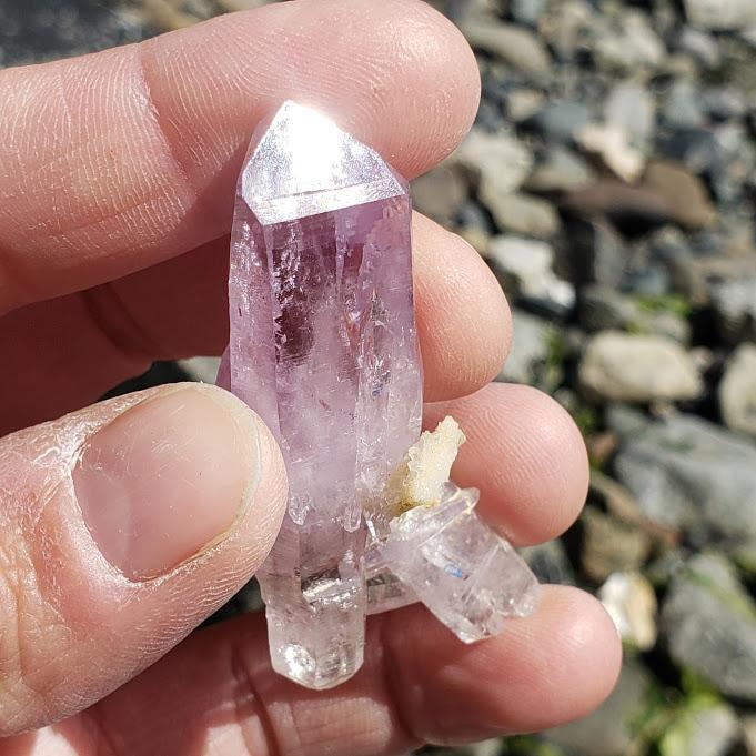 Brilliant Lavender Vera Cruz Amethyst Double Terminated Intertwined Cluster - Earth Family Crystals