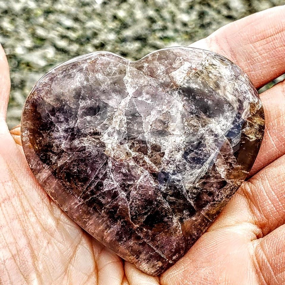 Fabulous Super 7 Love Heart Carving From Brazil #5 - Earth Family Crystals