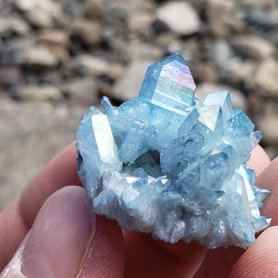 Aqua Aura Blue Druzy Quartz Cluster from Arkansas #2 - Earth Family Crystals