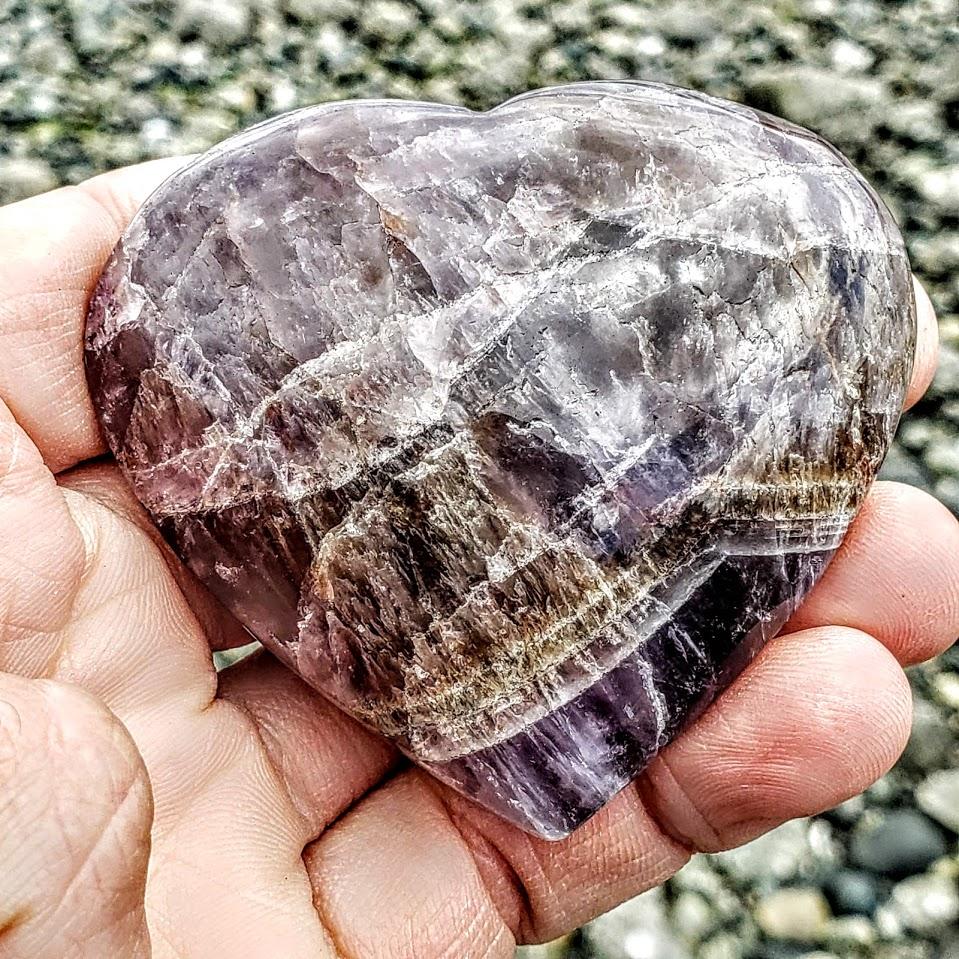 Fabulous Super 7 Love Heart Carving From Brazil #3 - Earth Family Crystals