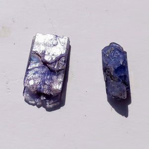 Set of 2 Natural Gemmy Violet Tanzanite Dainty Points in Collectors Box from Tanzania #3