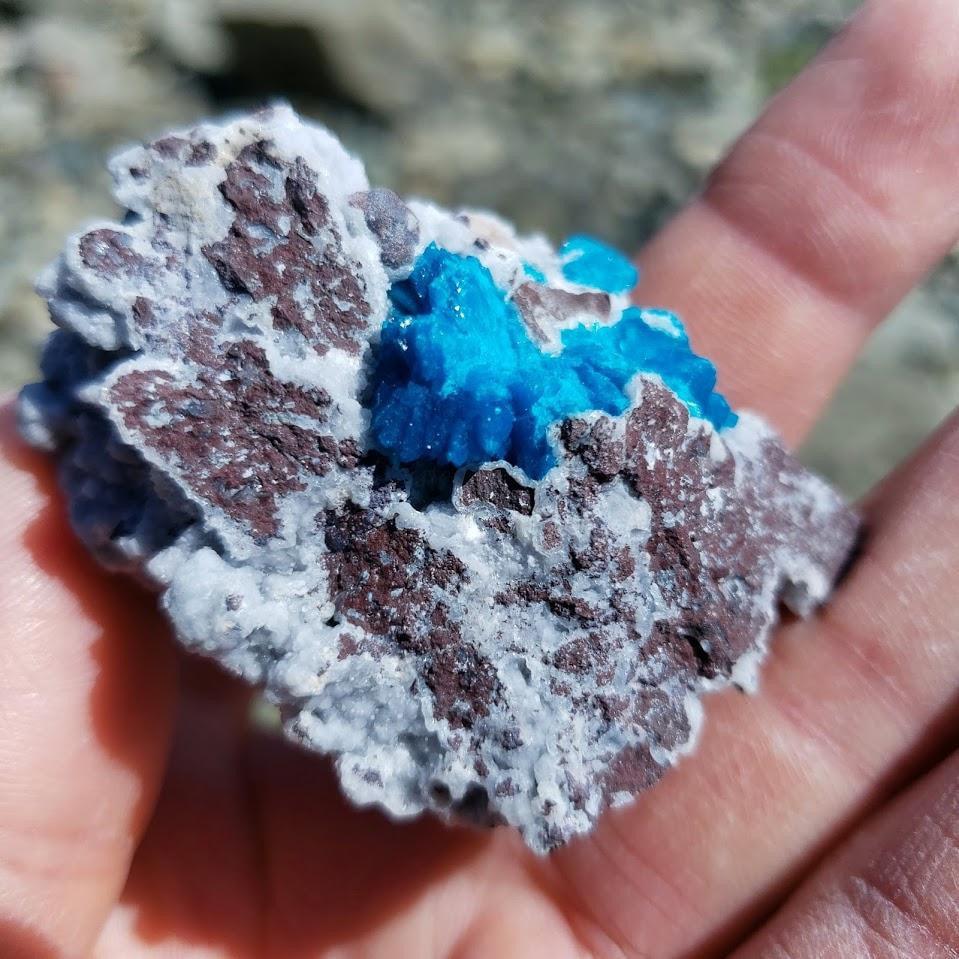 Electric Blue Fanned Cavansite Raw Cluster from India - Earth Family Crystals