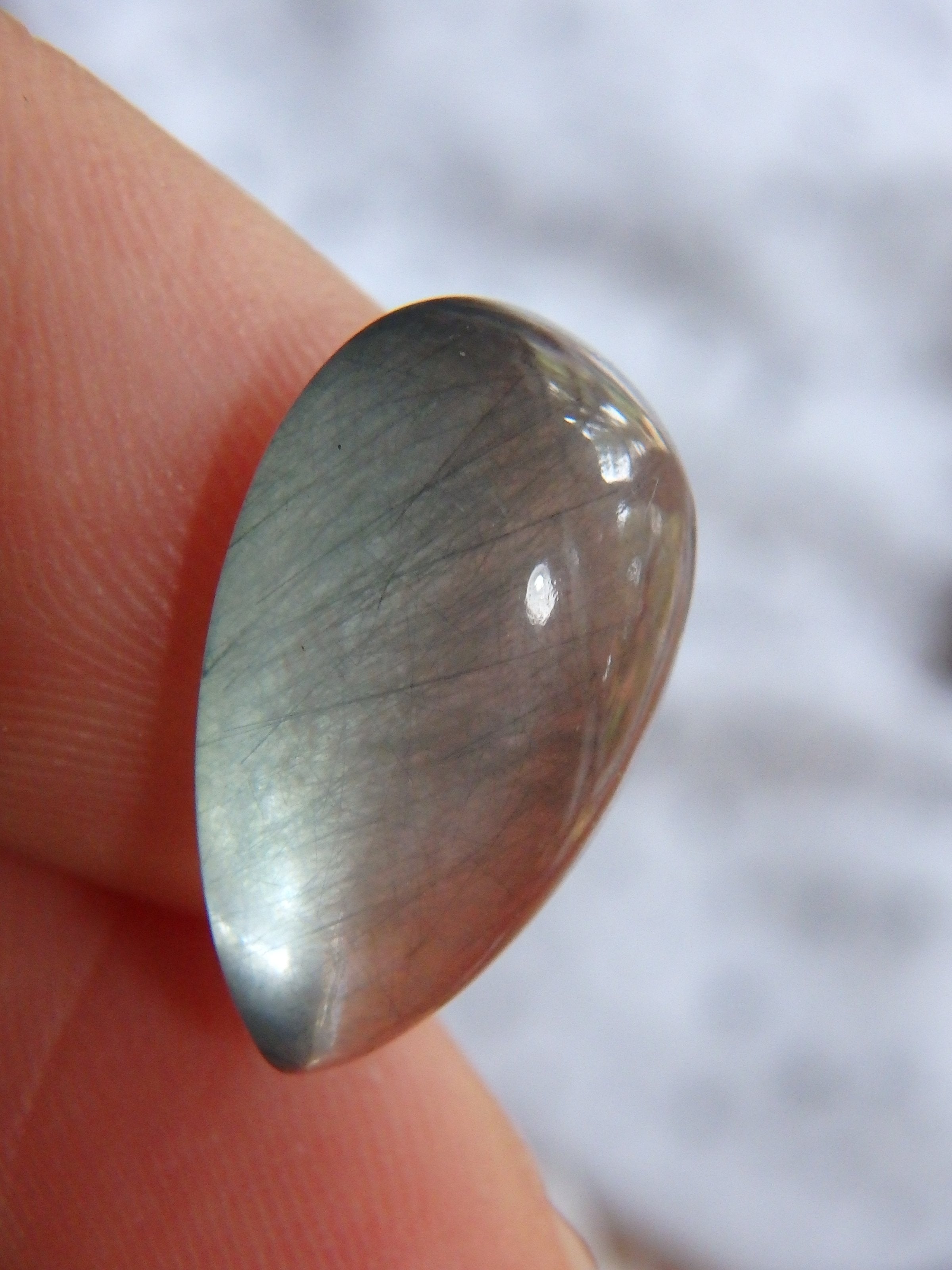 Optical Blue Threads Actinolite Quartz Cabochon~Perfect for Jewellery Making!
