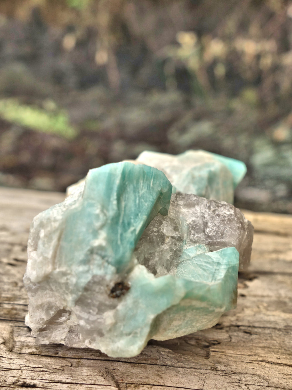 Soft Blue Amazonite & Quartz Natural Specimen 1 - Earth Family Crystals