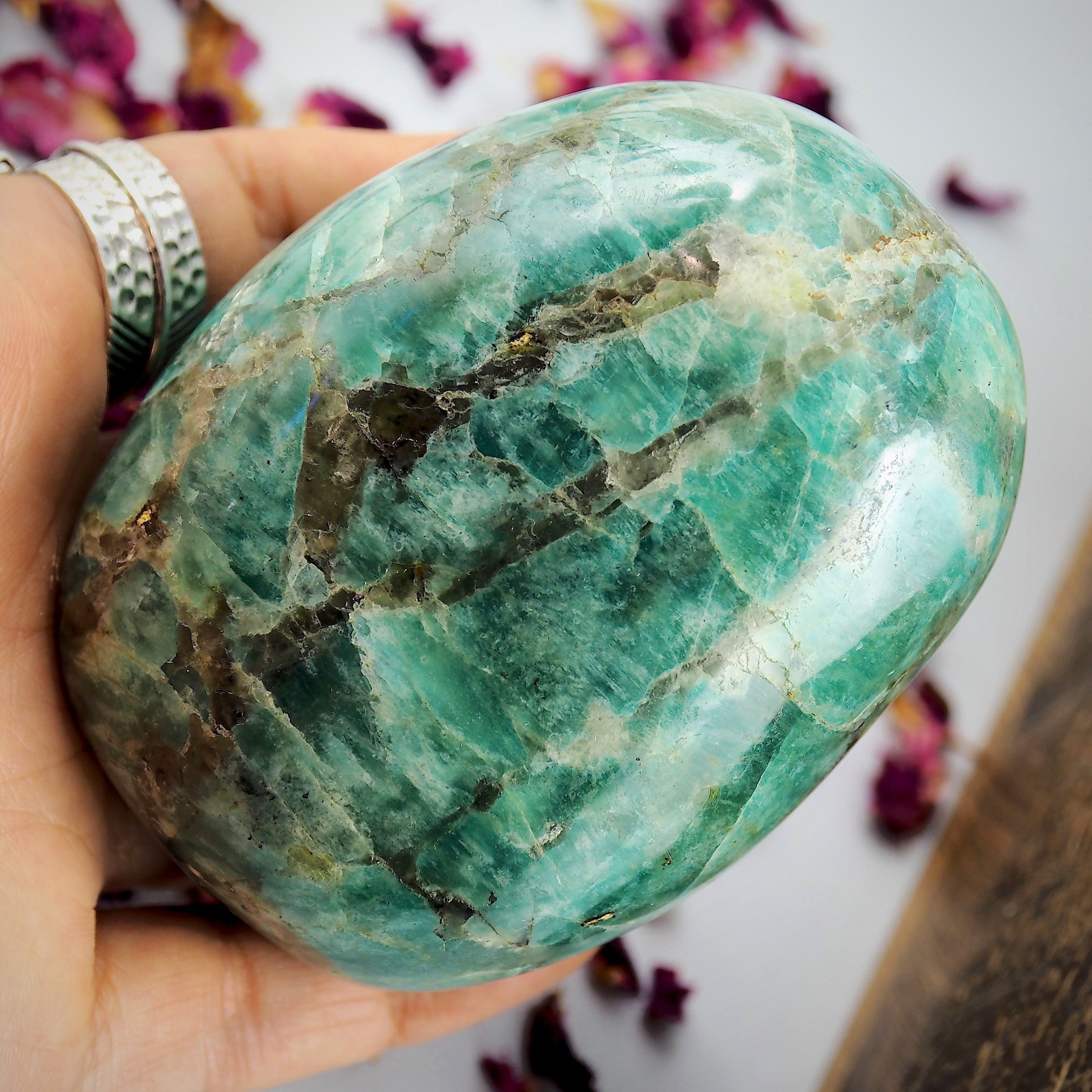 Chunky Marbled Amazonite & Smoky Quartz Gallet Specimen - Earth Family Crystals