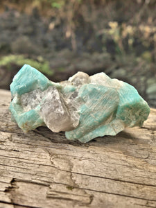 Soft Blue Amazonite & Quartz Natural Specimen 1 - Earth Family Crystals