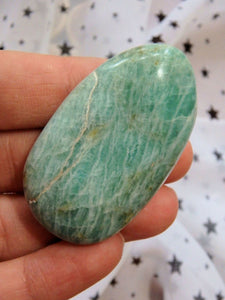 Tranquil Blue Amazonite Palm Stone - Earth Family Crystals