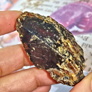 Sumatra Rare Blue &  Cognac Raw Amber Chunk From Indonesia 1 - Earth Family Crystals