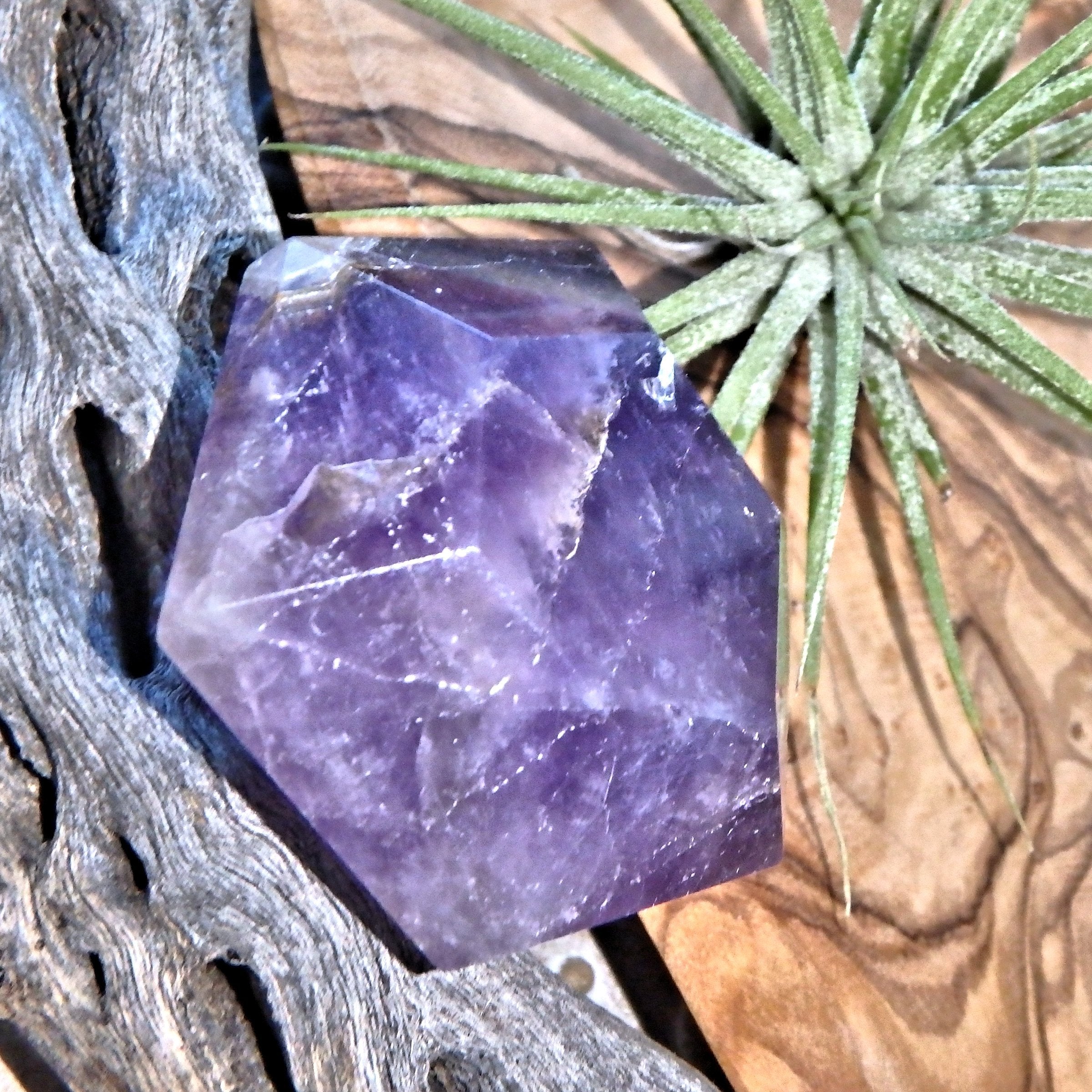 Supernova Purple Amethyst Pocket Stone Carving 4 - Earth Family Crystals