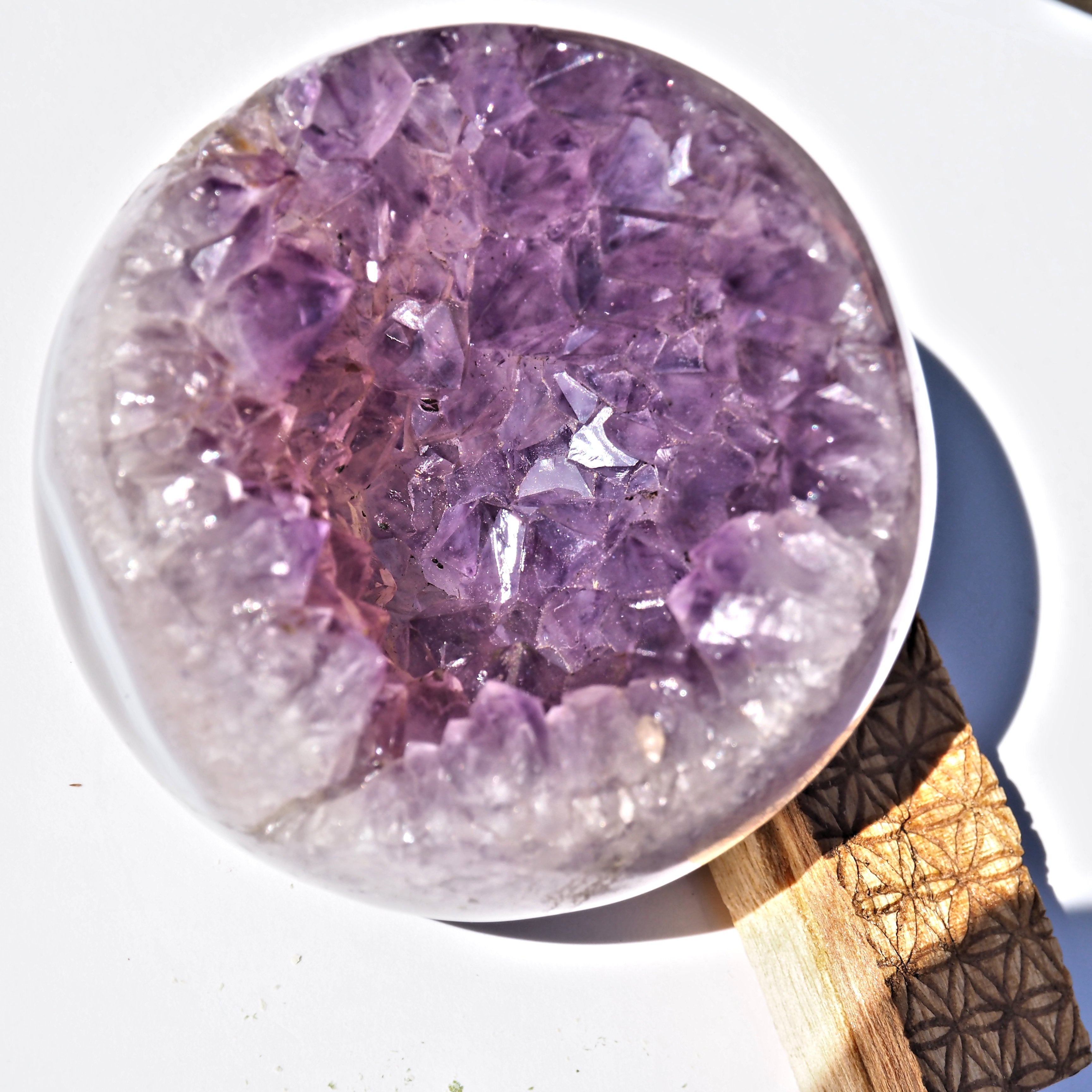 Fascinating Beauty! Large Deep Druzy Amethyst & Agate Geode From Brazil - Earth Family Crystals