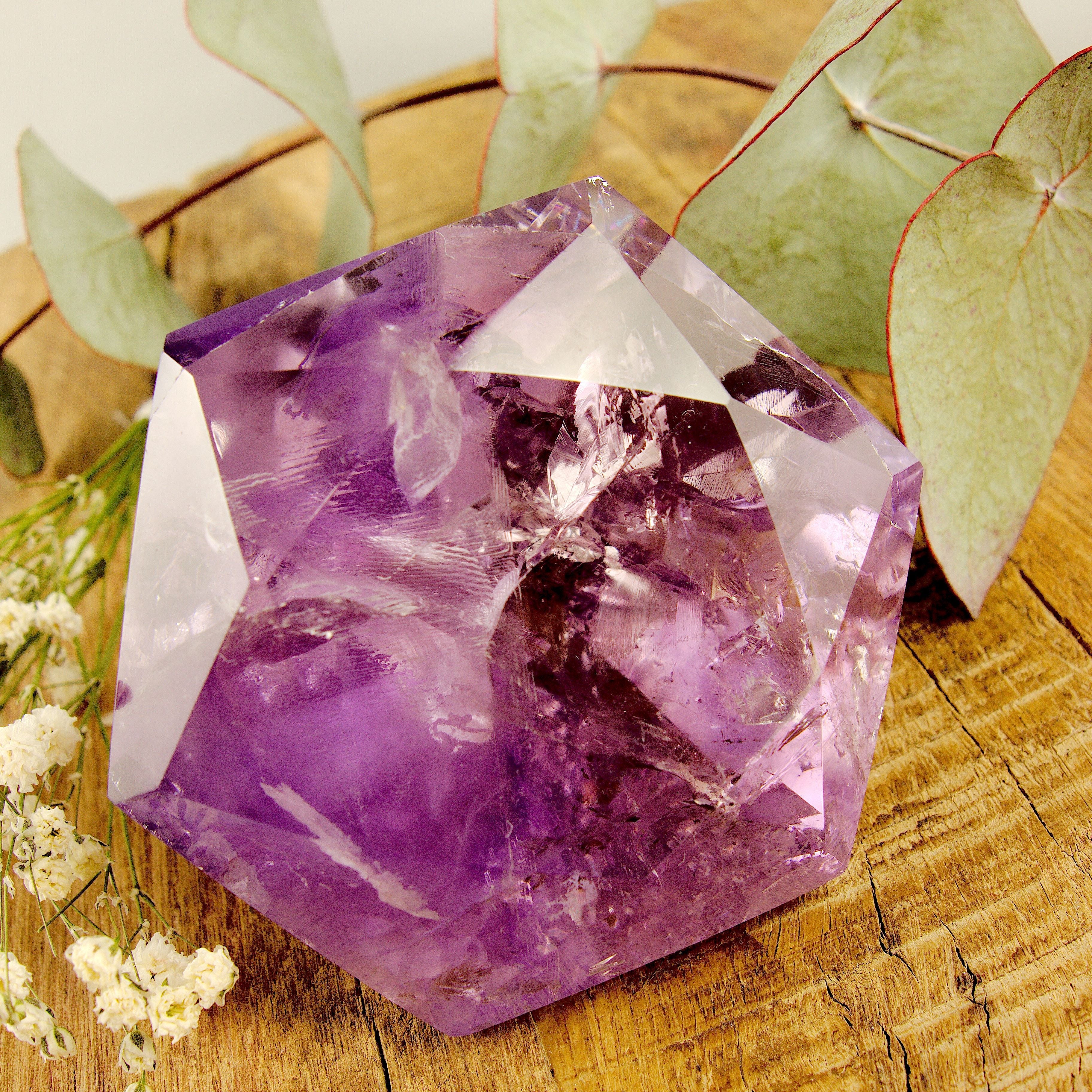 Stunning XL Faceted Diamond Cut Clear Amethyst Specimen *REDUCED* - Earth Family Crystals