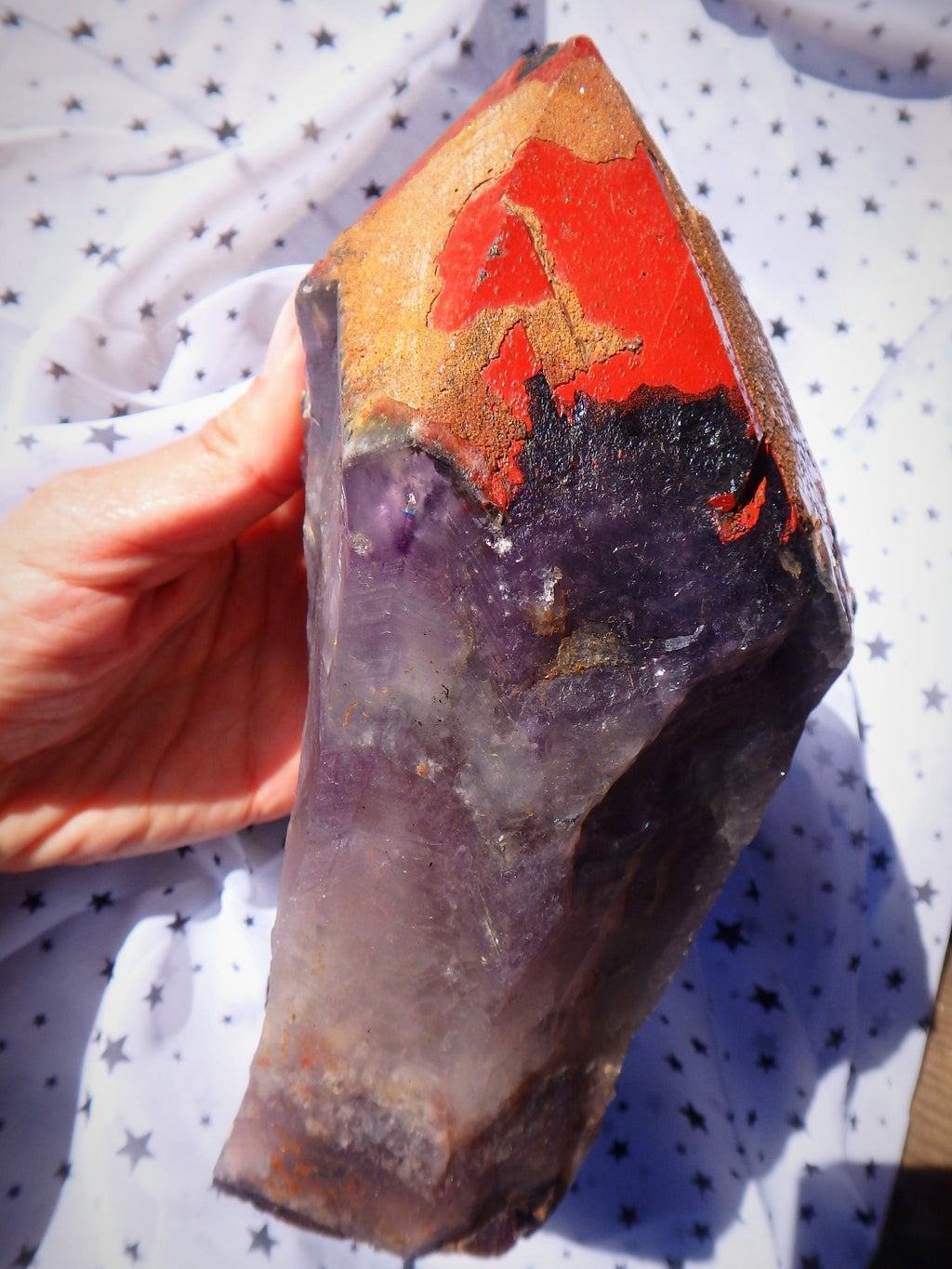 XXL Magnificent Genuine Auralite-23 Red Tipped Elestial Point With Record Keepers & Self Healing From Ontario, Canada - Earth Family Crystals