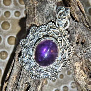 Purple Lust Amethyst Pendant Sterling Silver (Includes Silver Chain)