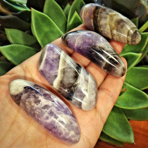 Unusual Chevron Smoky Quartz, Amethyst & Quartz Polished Point- Ideal for Healing Work (1) - Earth Family Crystals