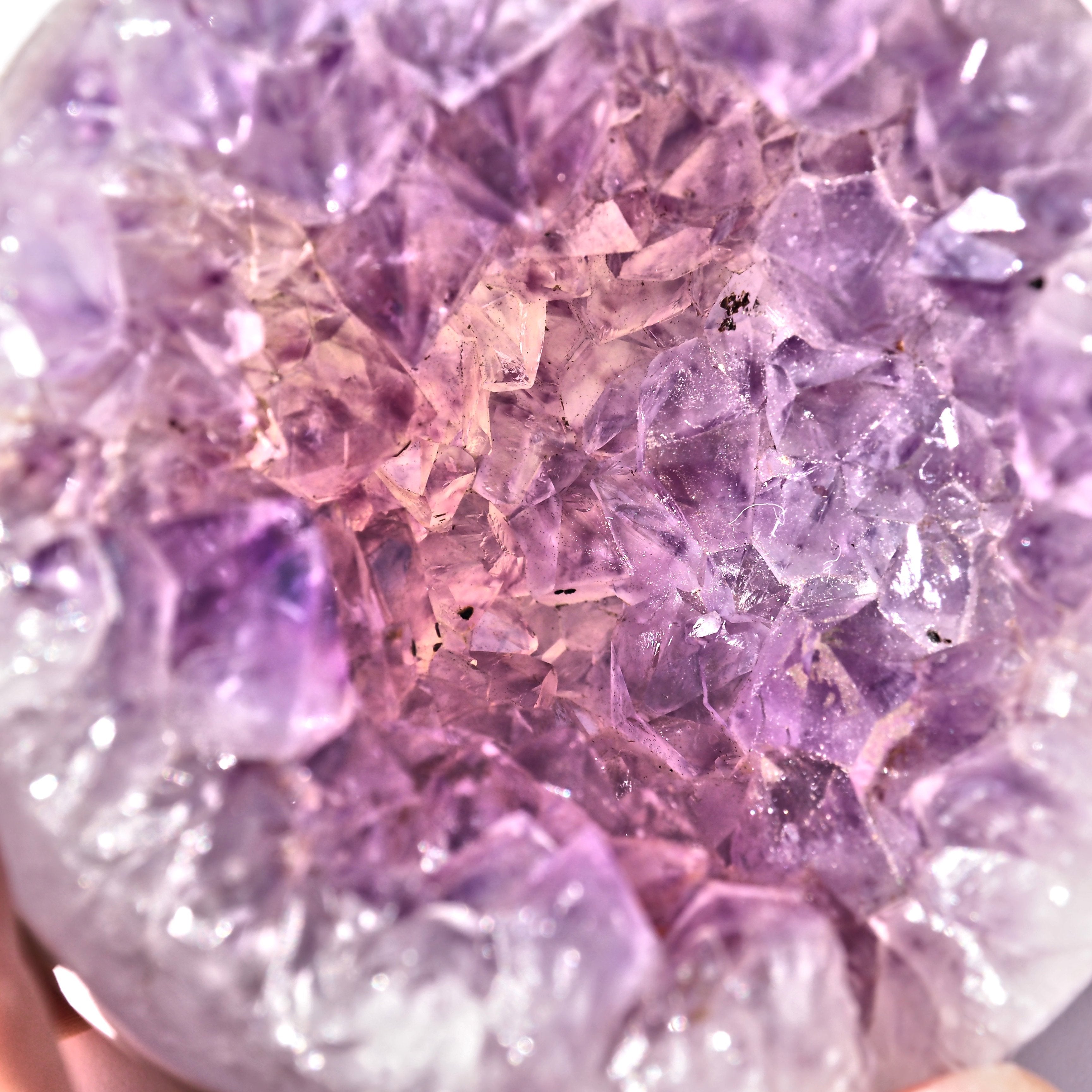 Fascinating Beauty! Large Deep Druzy Amethyst & Agate Geode From Brazil - Earth Family Crystals